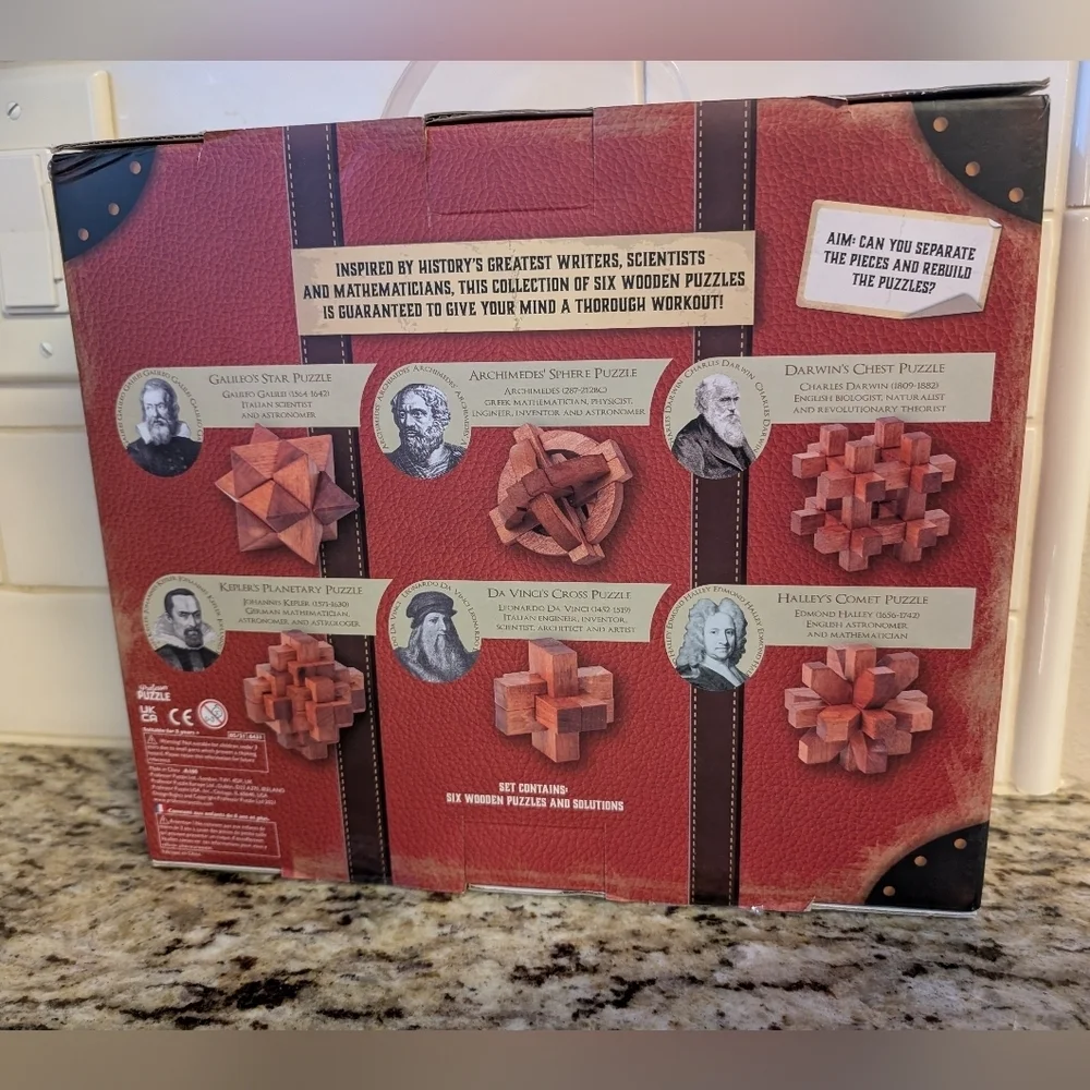 Great Thinkers Puzzle Collection - Set 6 Wooden Puzzles by Professor Puzzle